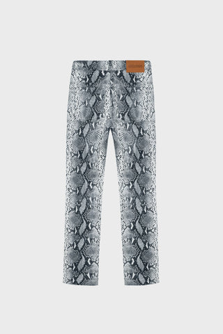 STRAIGHT-LEG SNAKE-PRINT LEATHER PANTS GENERATION78