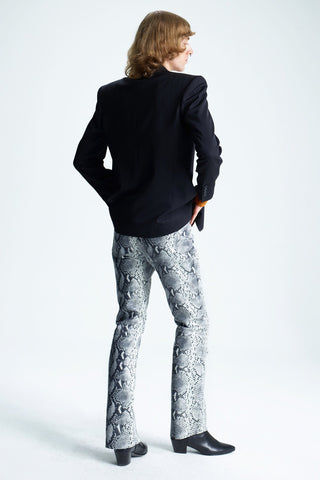 STRAIGHT-LEG SNAKE-PRINT LEATHER PANTS GENERATION78