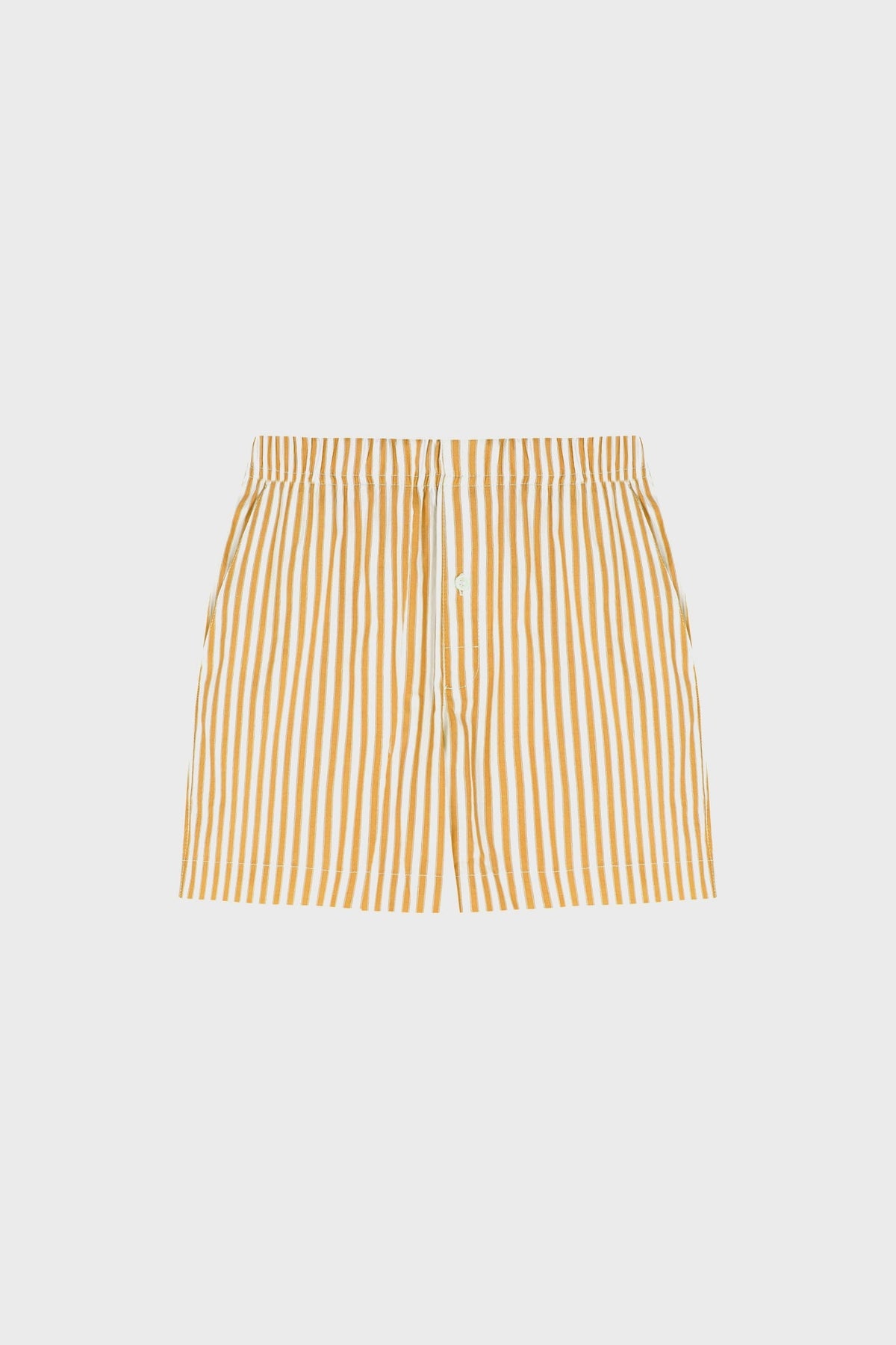 STRIPED STRAIGHT-LEG SHORTS IN COTTON-POPLIN