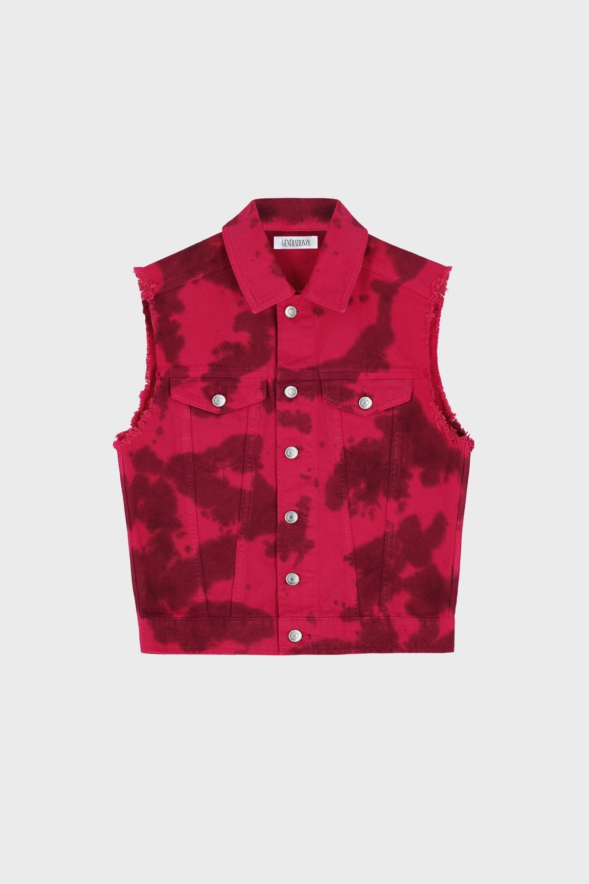 TRUCKER VEST IN TIE-DYE DENIM
