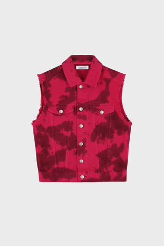 TRUCKER VEST IN TIE-DYE DENIM GENERATION78